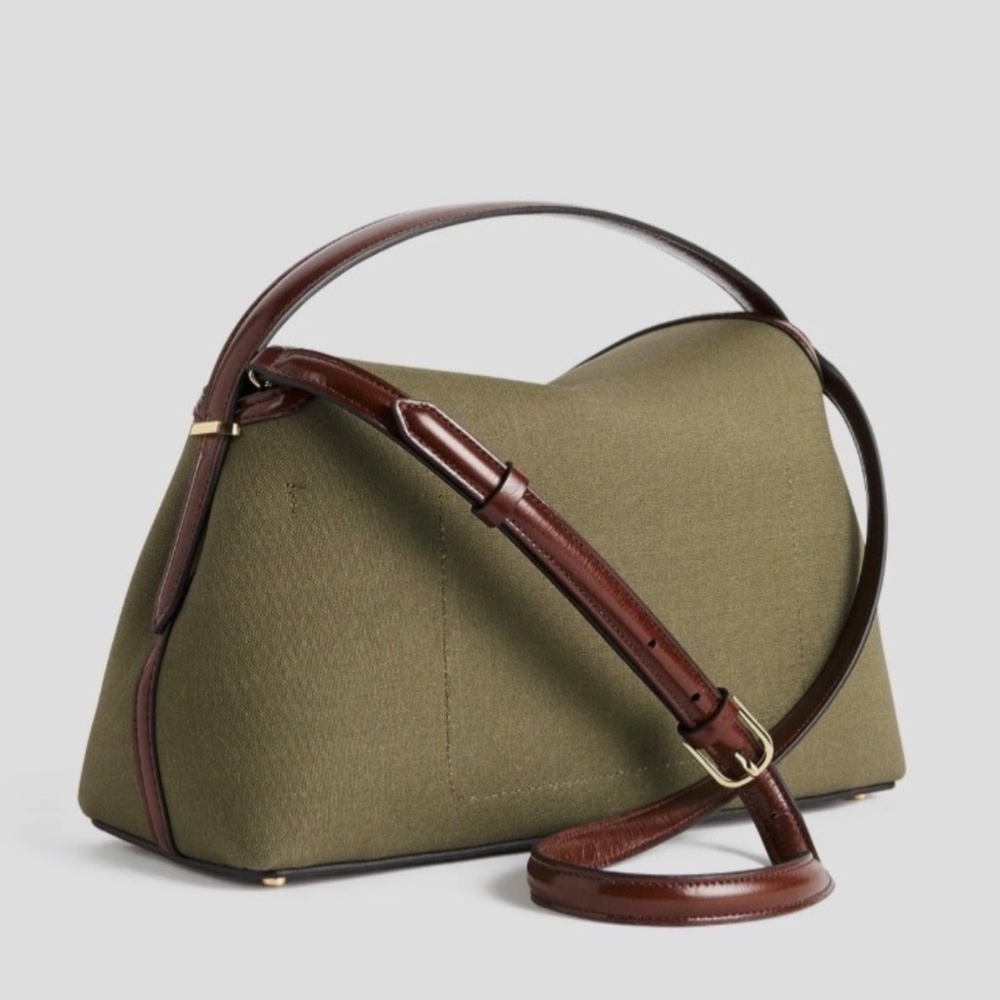 100% Authentic! NWT Org.$1340 Toteme T-Lock Canvas Top Handle Bag Khaki Green - Picture 5 of 14